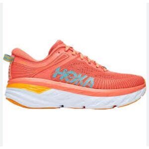 Hoka One One Bondi 7 Camellia Costal Orange Athletic Running Performance Sneaker